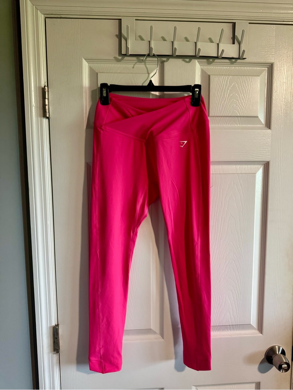 Gymshark Kids Bright Hot Pink High-Rise Crossover Leggings